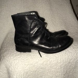 Born black leather boots